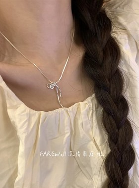 店主推荐!超好看蝴蝶结项链女款2024新款锁骨链女设计感颈链女