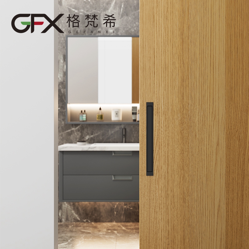 高档意式拉门移门拉手对装隐形嵌入厨房门内嵌开槽趟门木门把手