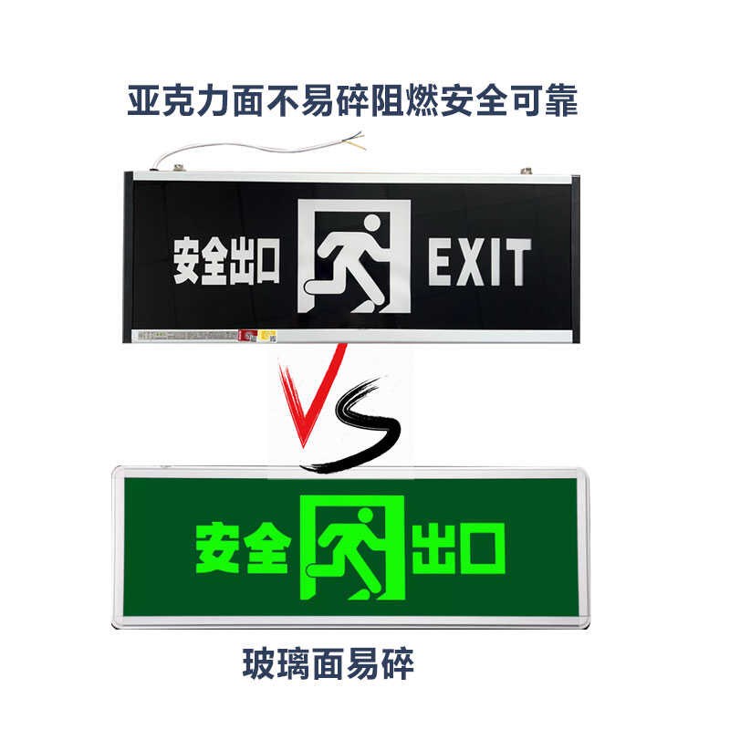 安全出口600*200大尺寸疏散指示灯800*300超市指示牌消防应急灯