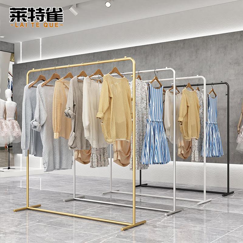 简约现代服装店展示架挂衣架落地式女装童装货架晾衣服单杆龙门架