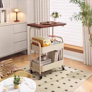 可移动茶几小推车沙发边几床边置物架高茶几桌子客厅零食床头柜子