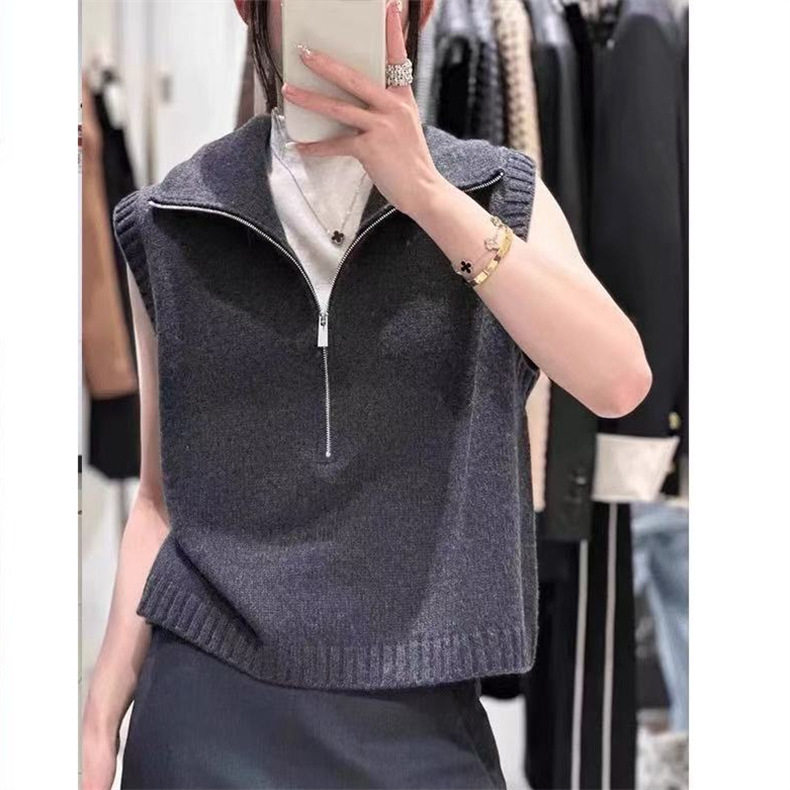 秋冬新款气质简约半拉链