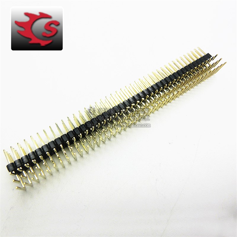 3U镀金 3排弯针 铜针 2.54mm间距 三排排针 3*40P 90度弯脚