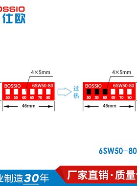 波仕欧6SW50-80电力变色示温片测温贴片六格温度测试纸感温胶贴