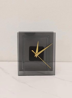 现代轻奢水晶时钟摆件样板房展厅家居客厅电视柜桌面X座钟软装饰