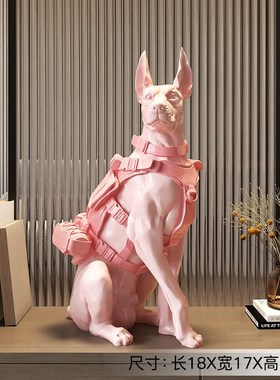 轻奢高级感杜宾犬桌面摆件客厅电视柜酒柜装M饰狗音响生日乔迁礼