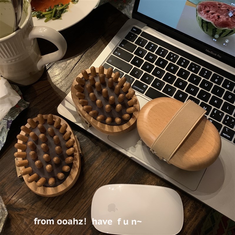 头皮SPA~店主自用分r享!榉木头部按摩梳缓解疲劳毛囊舒展气垫梳子