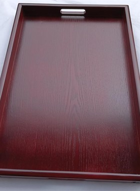 暗红色木托盘木质茶盘长方形水杯托盘复古木Q盘子杯盘家用酒杯盘