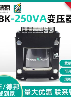 TENGEN天正 BK-250VA机床控制单相变压器380 220 110 36 24V全铜W