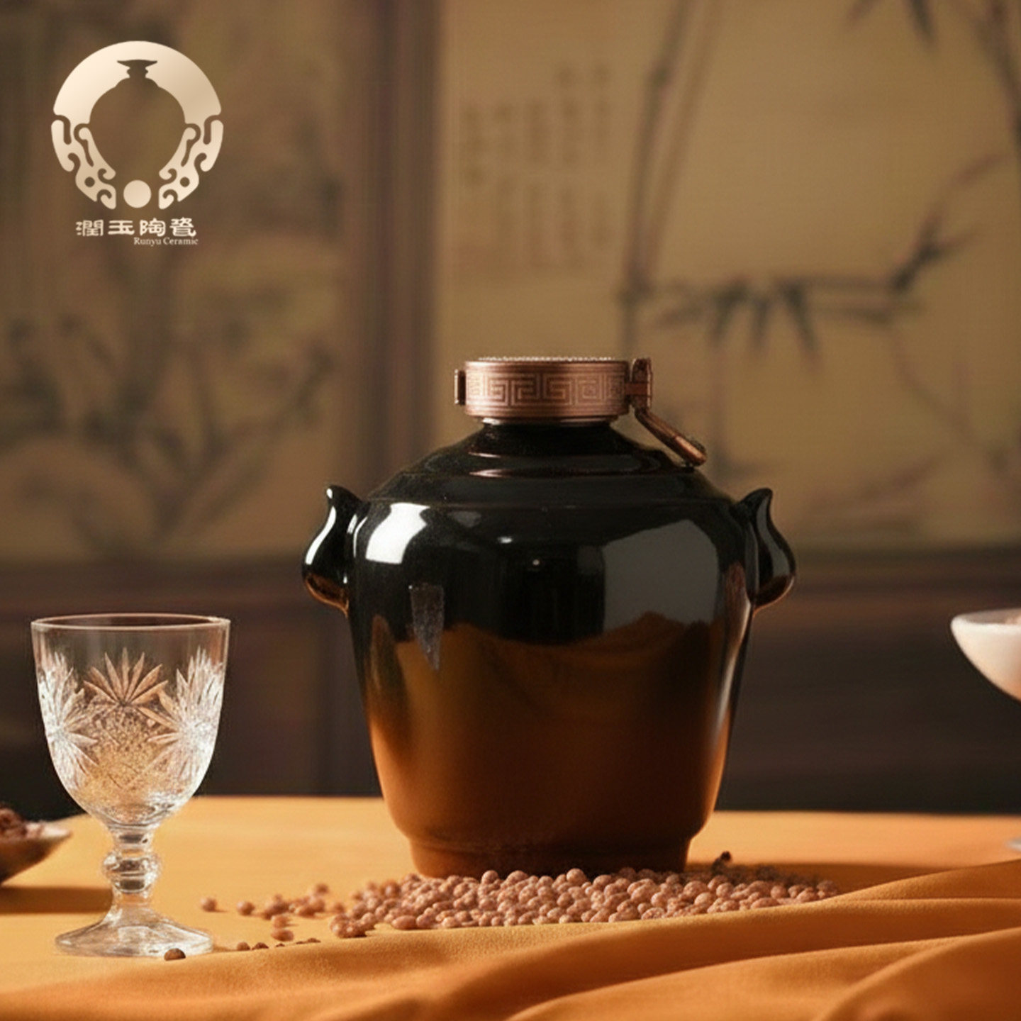 润玉景德镇陶瓷酒瓶三斤装起空瓶子家用密封白酒壶定制窑变双耳坛,餐饮具,酒瓶/酒桶/酒坛,淘宝优惠券,粉丝福利购,淘宝优惠卷