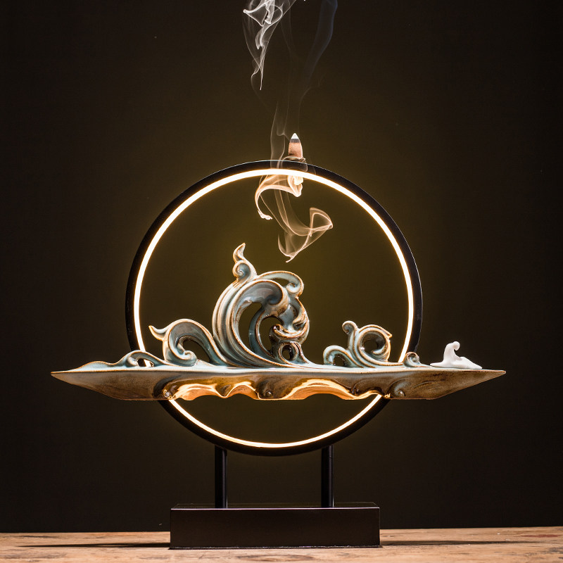 创意灯圈中式倒流香炉摆件檀香现代简约客厅办公室桌面装饰品软装,鲜花速递/花卉仿真/绿植园艺,洒水/浇水壶,淘宝优惠券,粉丝福利购,淘宝优惠卷