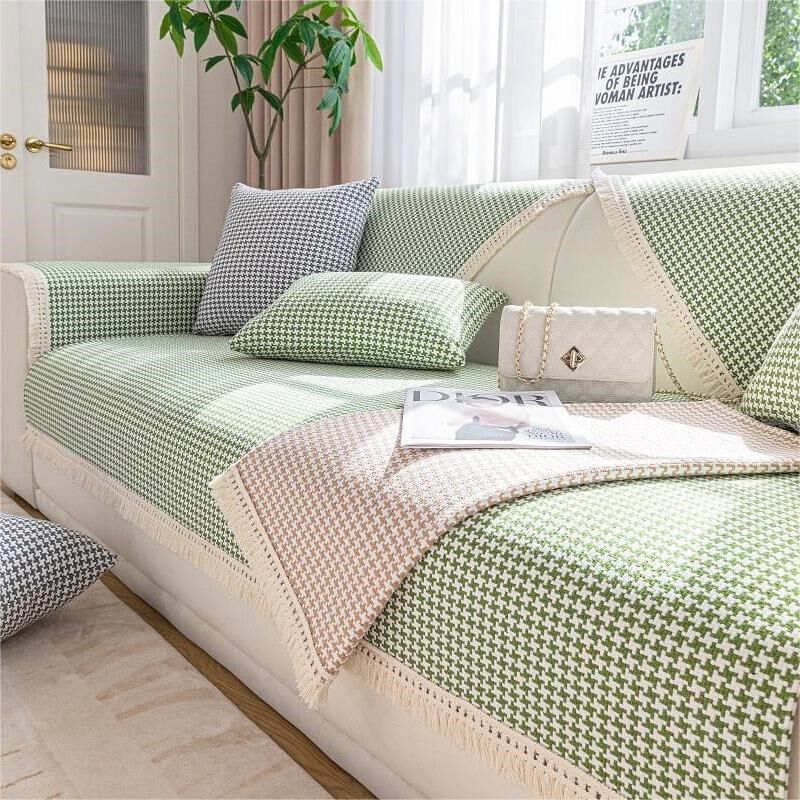 棉麻沙发垫四季通用防滑布艺日式垫布坐垫现代简约套罩靠背盖布巾