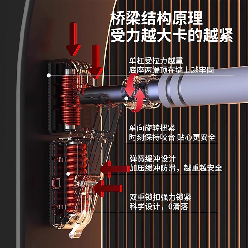 单杠室内家用引体向上器门上门框单杆儿童吊环家庭健身器材免打孔
