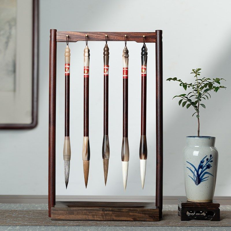 善琏湖笔 云川飞鹤 兼毫毛笔书法紫檀毛笔套装狼毫兼毫湖笔楷书行