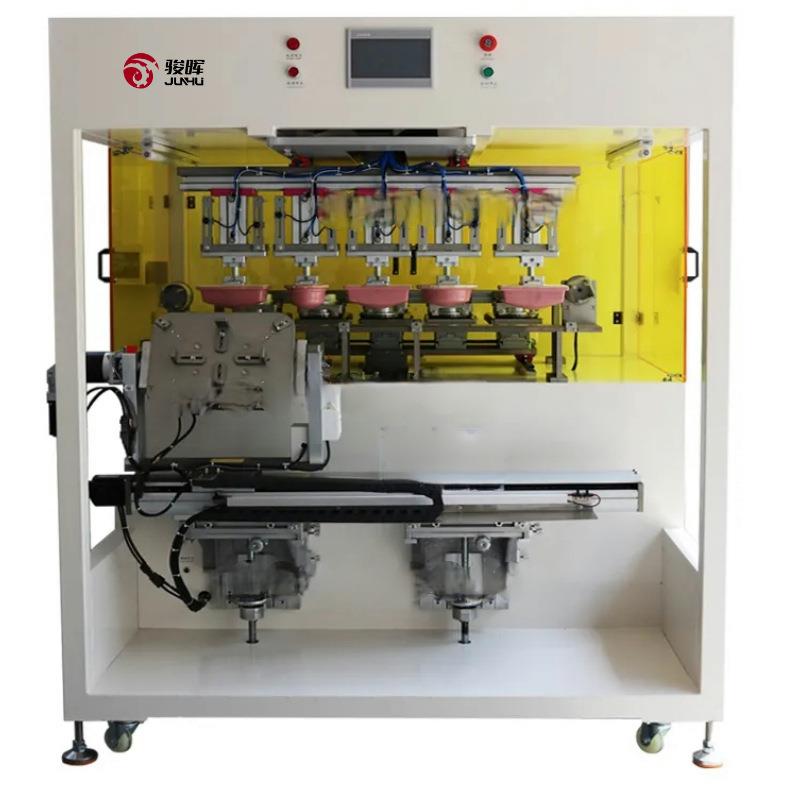 805SDR数控CE标准伺服定位头盔安全帽1-6色独立印头自动移印机