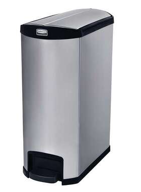 Rubbermaid乐柏美侧踏式不锈钢踏板式垃圾桶 90L 黑色1902000