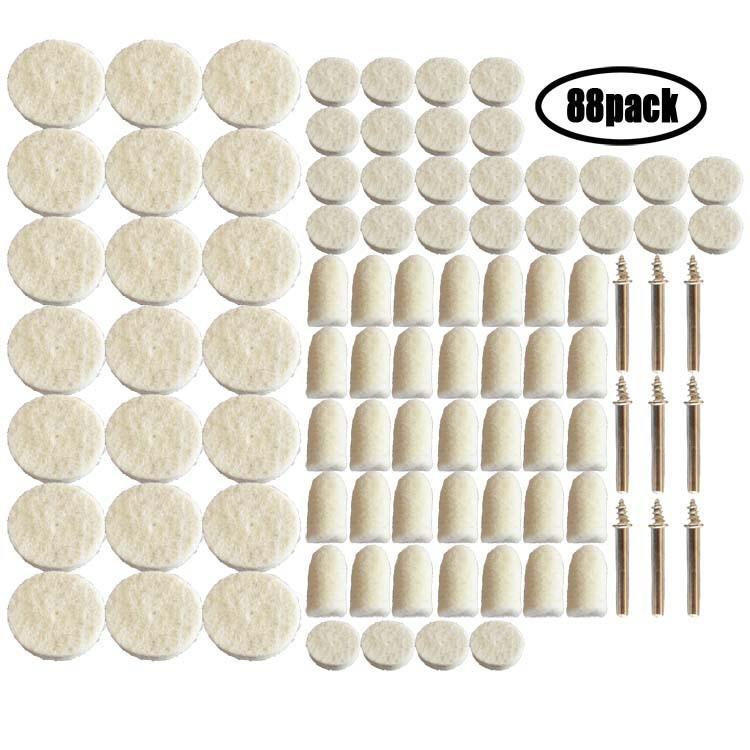 美甲电磨头羊毛抛光轮羊毛磨头套装磨具抛光圆柱打磨头129pc