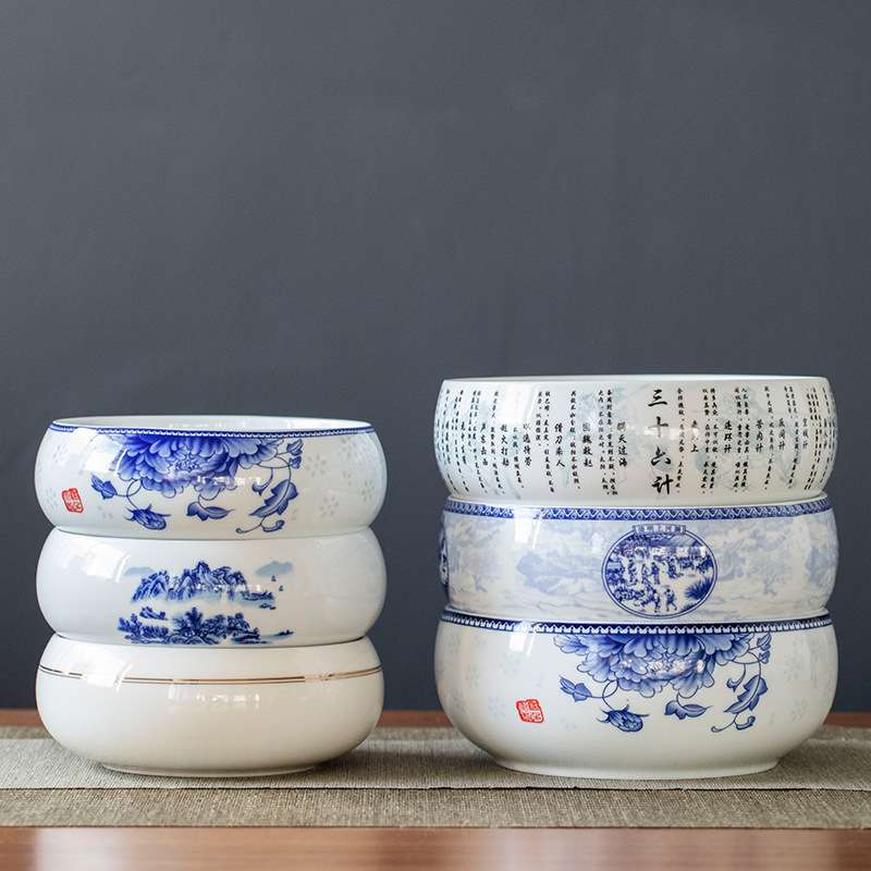 茶洗大号特大家用笔洗青花瓷陶瓷茶具配件洗茶碗茶道零配水盂水洗