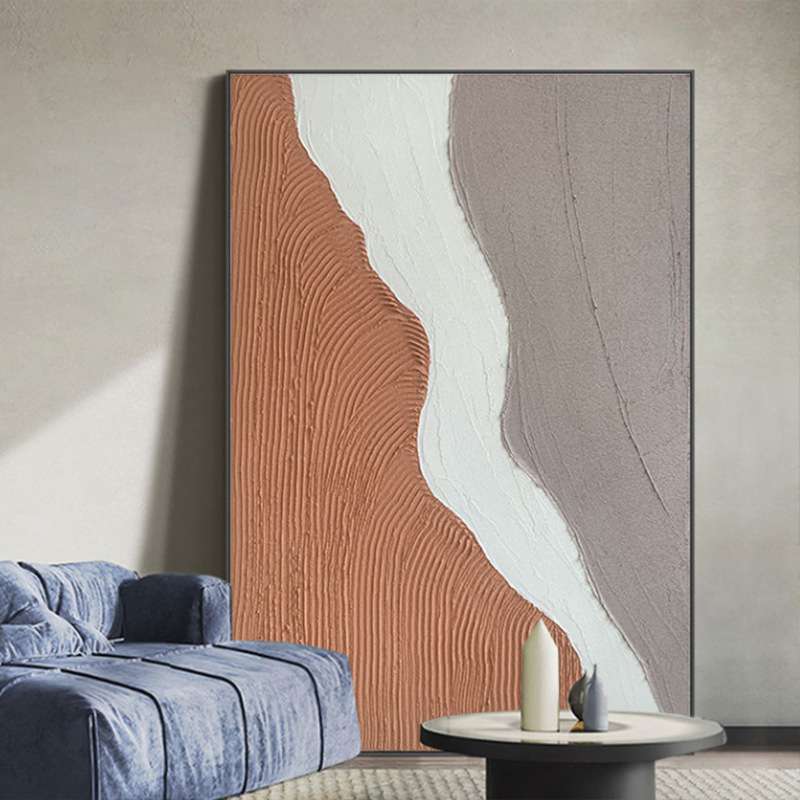 纯手绘油画厚肌理抽象装饰画砂岩立体餐厅客厅过道走廊酒店挂画图片