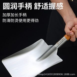 304不锈钢铲子酒店商用方口大锅铲食堂学校炒菜用铲子加长柄锅铲