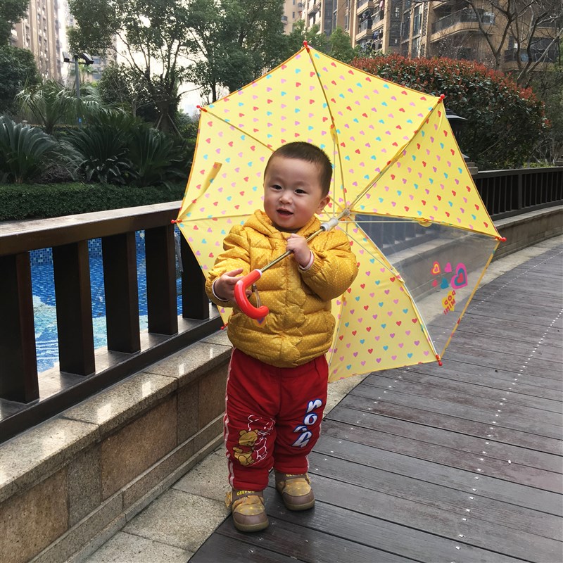 儿童雨伞男女孩卡通雨伞小学生遮阳长柄气球图案创意公主伞幼儿园