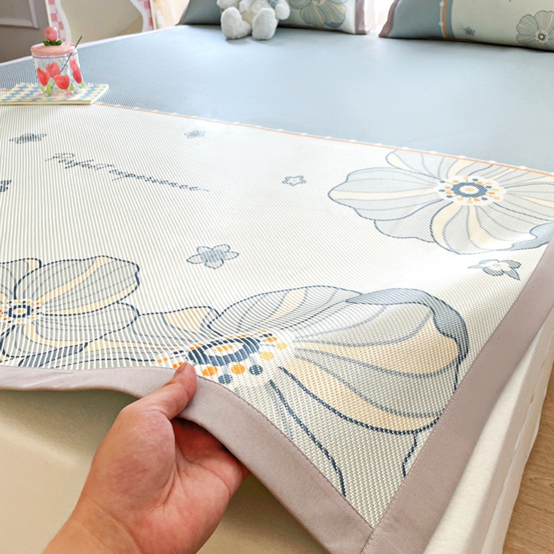 小清新凉席冰丝席三件套可水洗家用纯藤席天然202U3新款夏天凉席