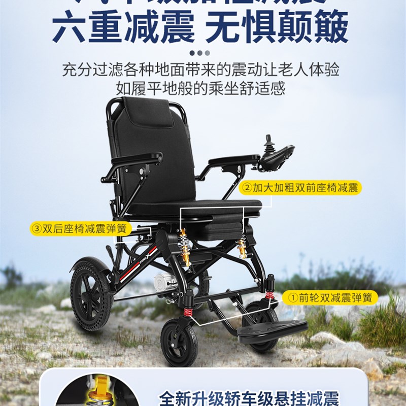 电动轮椅车折叠轻便智能全自动残疾人老人便携小型代步车