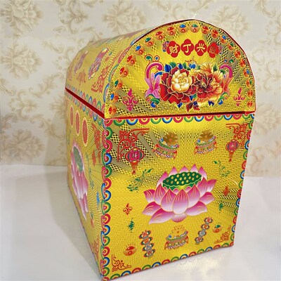 真烫金工艺加厚卡纸新款百宝箱分体箱子精美图案聚宝盆半成品