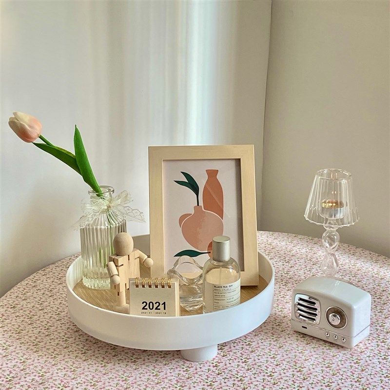 丝丝小物 ins风简约圆形木质托盘卧室床头柜收纳整理盘桌面置物盘,玩具/童车/益智/积木/模型,毛绒/玩偶/公仔/布艺类玩具,淘宝优惠券,粉丝福利购,淘宝优惠卷