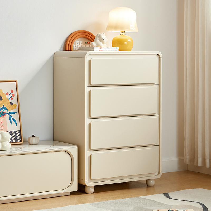 儿童斗柜卧室靠墙收纳柜简约现代床头柜实木五斗柜收纳柜林氏木业