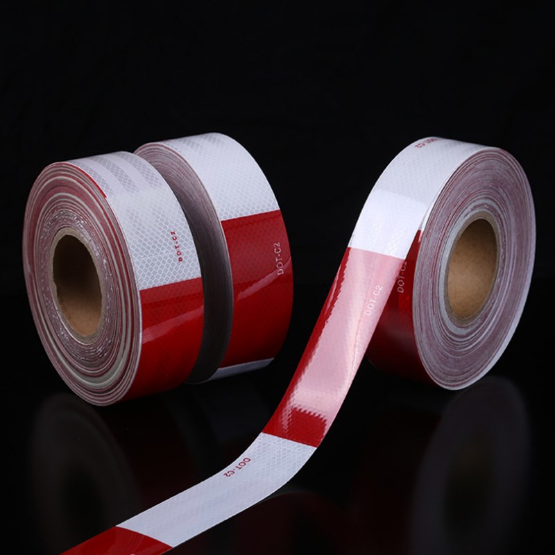 汽货车身贴DOT-C2交通警示反光膜胶带年检红白相间反光贴条纸美标