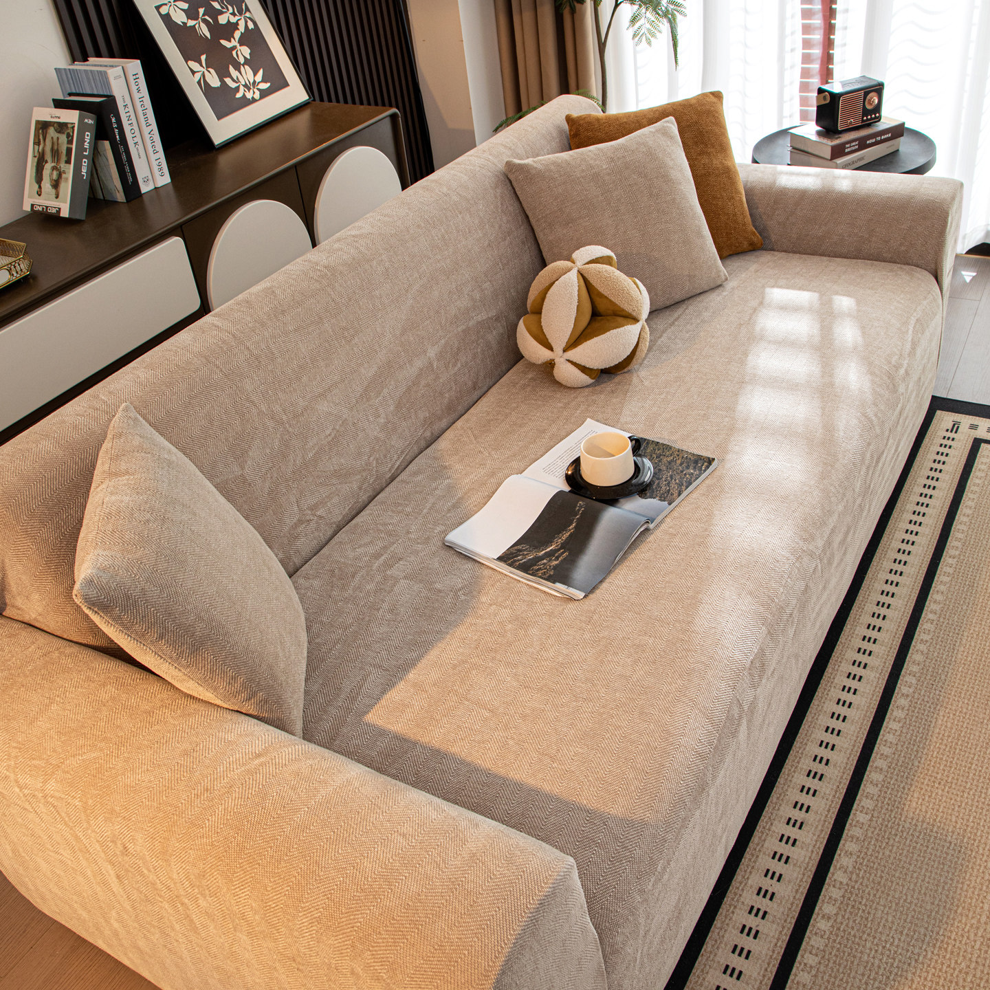 龙憩阁奶油风弹力沙发套罩加厚防猫抓万能套四季款可拆洗沙发盖布,居家布艺,沙发套,淘宝优惠券,粉丝福利购,淘宝优惠卷