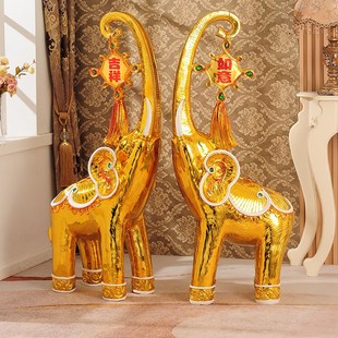 大象落地摆件客厅大型号装饰品金象酒店公司开业乔迁新居礼品