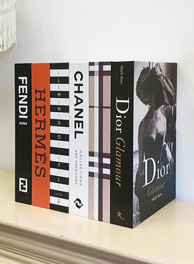 折叠款时尚杂志仿真书简约英文咖啡桌假书展示书酒店别墅装饰摆件