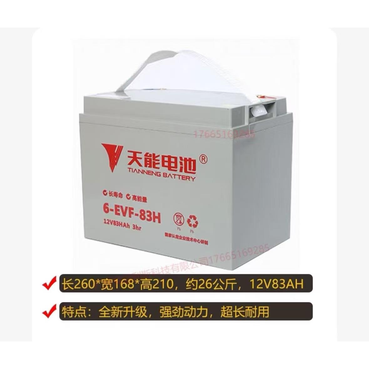 天能新能源电瓶电动汽车洗地机铅酸电池60v100ah6v200ah12v120安