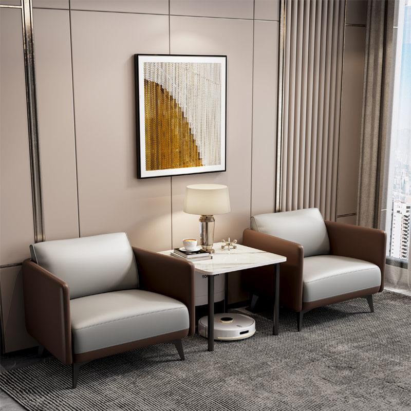 北欧简约休闲单人沙发茶几休息区商务酒店会客区洽谈接待桌椅组合