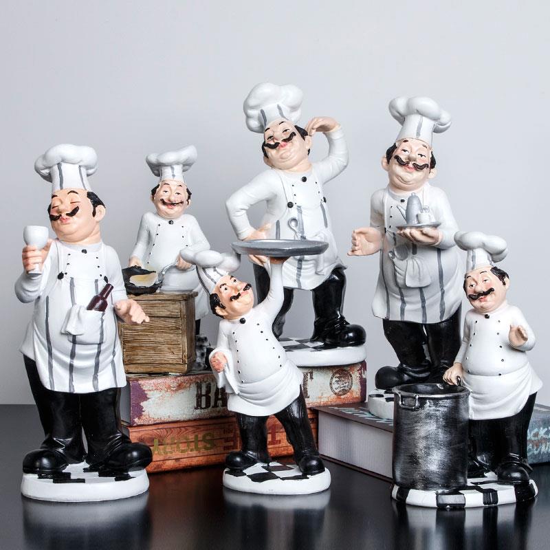 创意西餐厅装饰品摆件美式厨师人物酒柜咖啡馆甜品蛋糕店小公仔
