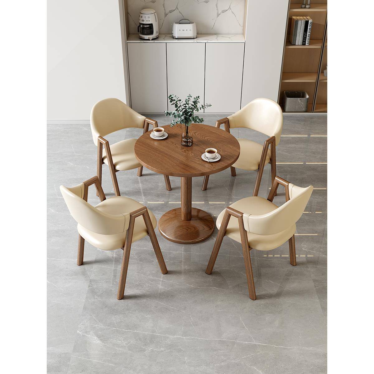 简约接待洽谈桌椅组合奶茶咖啡店饭餐桌办公室酒厅民宿阳台小圆桌