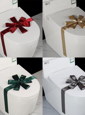 样板间展厅卫生间马桶封条禁止使用丝带捆绑带售楼卫浴店装饰摆件