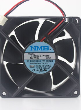 正品 NMB 3110KL-04W-B40/B49 12V 0.26A 8CM 8025 2线 散热 风扇