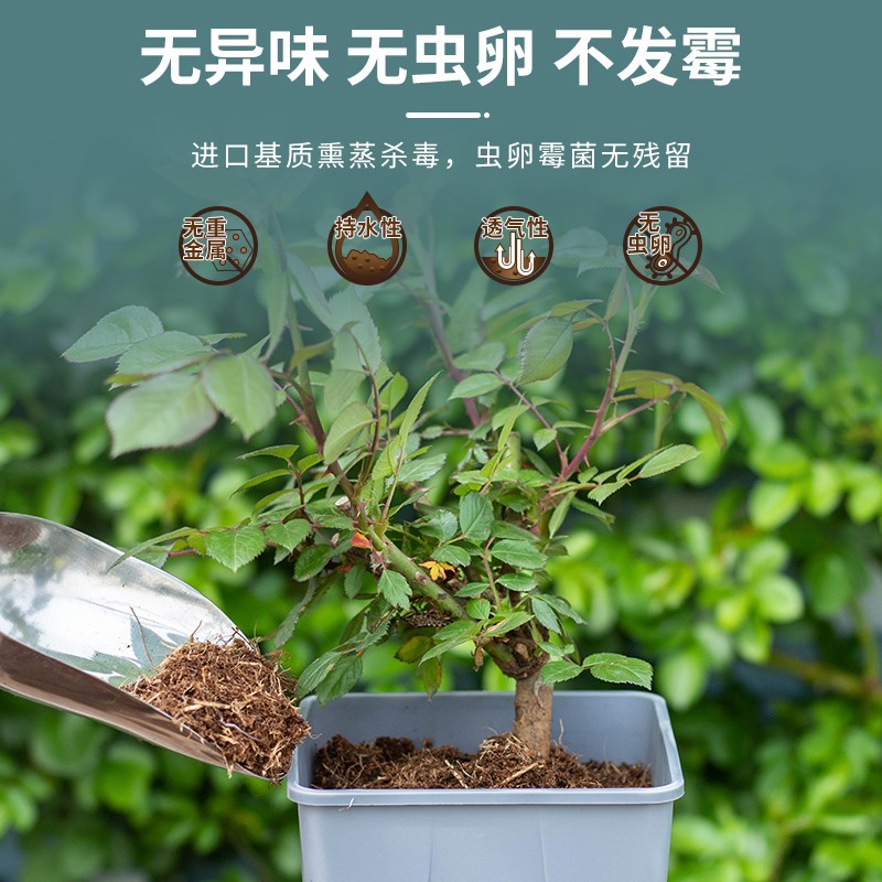 天狼月季栽培基质配方土绣球铁线莲专用营养土通用椰糠羊粪有机肥