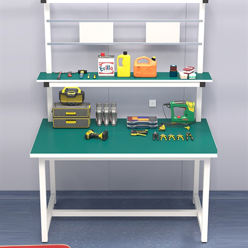 防静电工作台双层带灯无尘车间流水线检验桌子工厂实验维修操作台