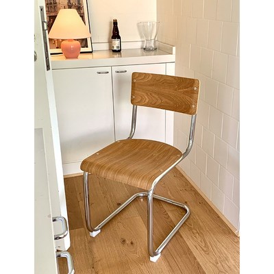 Lifepoem中古风S形餐椅金属休闲小户型韩国商用咖啡店椅子办公椅