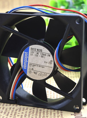 ebm 8025 TYP 8412 N/2G 8CM 12V 2W 静音 变频器风扇机箱风扇3线