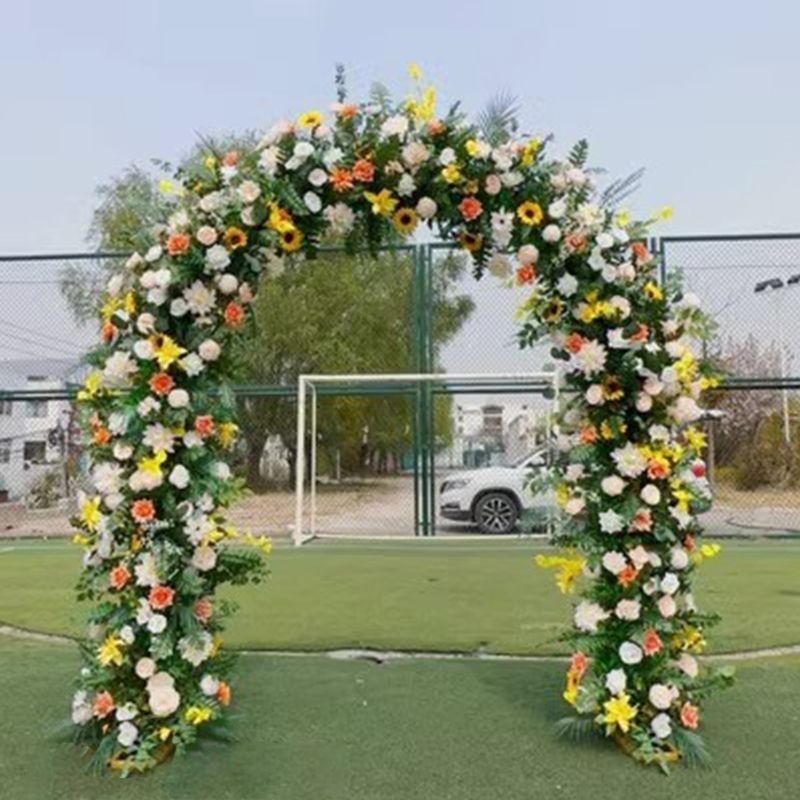 新款全花绢花双杆拱门开业婚礼庆典花门婚庆满花拱门婚庆幸福门