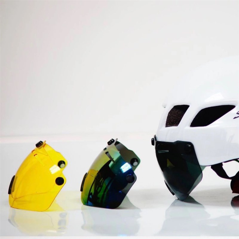自行车头盔一体成型山地公路气动F风镜TT破风铁三计时头盔