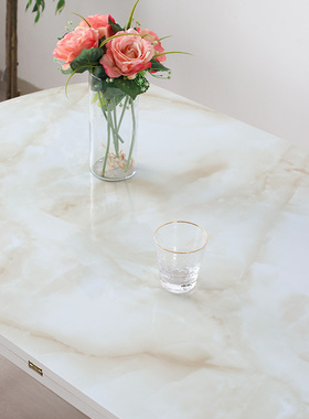 椭圆形餐桌布台布3d大理石桌垫软C玻璃茶几桌布蓝色台面桌面保护