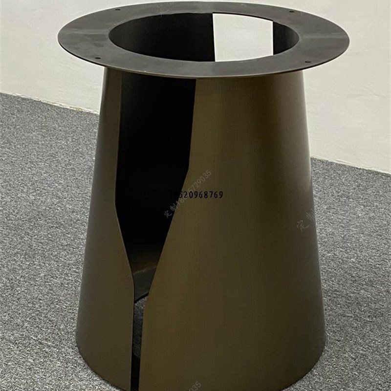 飞碟款不锈钢餐台k脚大理石支架异形长桌脚奢石底座岩板圆桌腿支