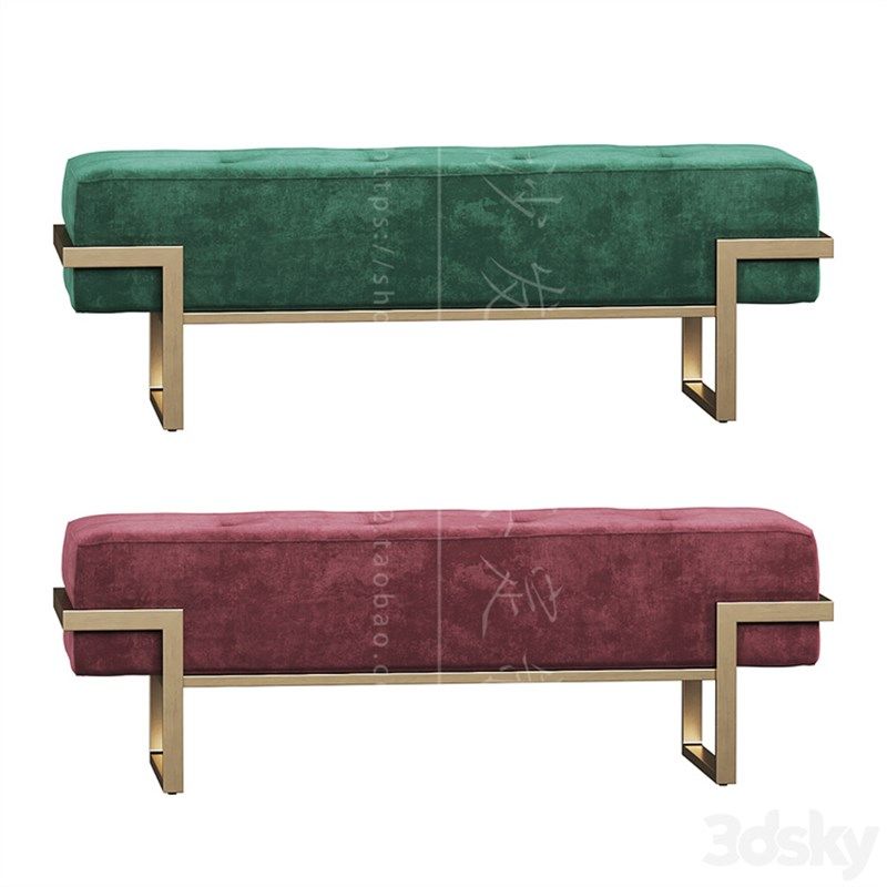 后现代时尚金属腿棉麻布艺软包沙发凳卧室床尾凳门厅换鞋凳长条凳,住宅家具,床尾凳/长凳,淘宝优惠券,粉丝福利购,淘宝优惠卷