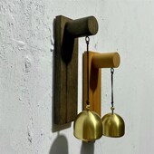 十木出品个性 风铃工艺品铜铃复古日式 门铃挂件手工民宿木制工艺品